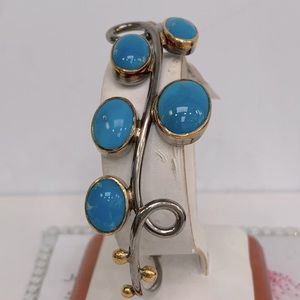 Sterling silver bracelet with natural turquoise
